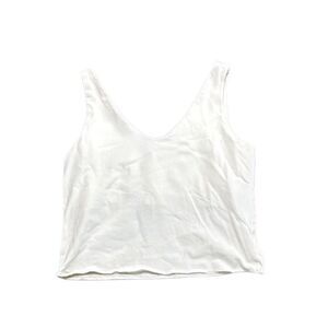 90s Vintage white Stag built in bra white cropped neck tank medium